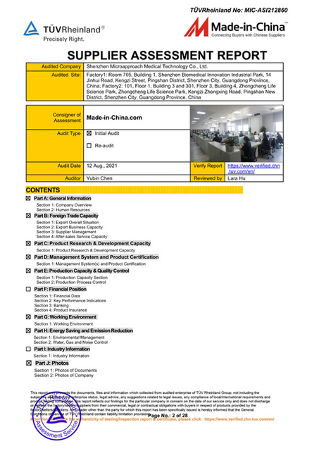 Certificado de Avaliação de Fornecedor no Local por TUV1